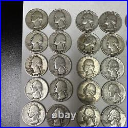 Roll of 40 Silver Washington Quarter of Mixed Dates