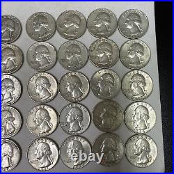 Roll of 40 Silver Washington Quarter of Mixed Dates