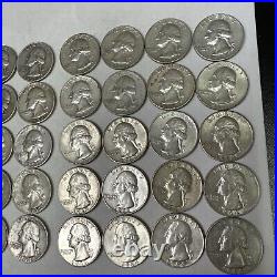 Roll of 40 Silver Washington Quarter of Mixed Dates