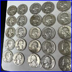 Roll of 40 Silver Washington Quarter of Mixed Dates