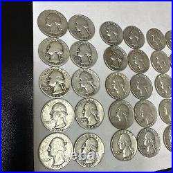 Roll of 40 Silver Washington Quarter of Mixed Dates