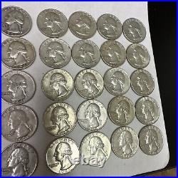 Roll of 40 Silver Washington Quarter of Mixed Dates