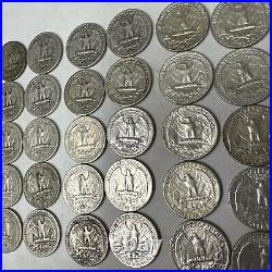 Roll of 40 Silver Washington Quarter of Mixed Dates