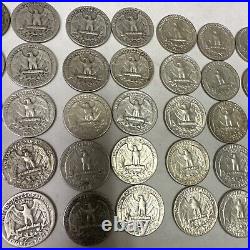 Roll of 40 Silver Washington Quarter of Mixed Dates