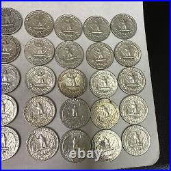 Roll of 40 Silver Washington Quarter of Mixed Dates