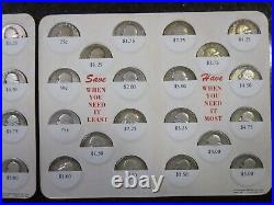 (Roll of 40) Silver Washington Quarters in 2 Old Bank Quarter Saving Holders