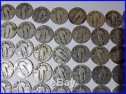 Roll of 40 Standing Liberty Quarters 1925 to 1930 Clear dates 90% Silver