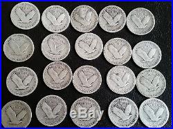 Roll of 40 Standing Liberty Quarters 1925 to 1930 all readable dates 90% Silver
