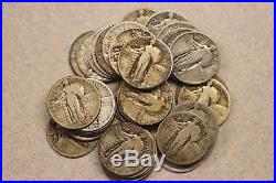 (Roll of 40) Standing Liberty Silver Quarters, Avg. Circ. /Better, Free Shipping