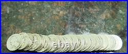 Roll of 40 Washington Quarters 19321964 Assorted Dates Circulated 90% Silver