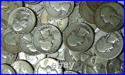 Roll of 40 Washington Silver Quarters 1941-1964 Dated 90% Silver Coins