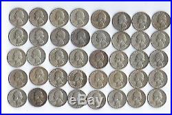 Roll of 40 Washington Silver Quarters 1960s $10 FV 90% Silver Coins