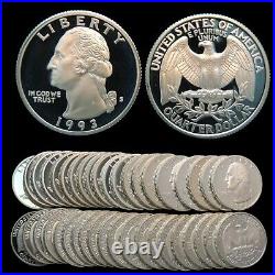 Roll of 40 mixed date 1957 to 2010 Proof Washington 90% Silver Quarters