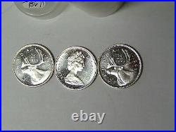 Roll of Proof-Like 1966 Canada Silver 25 Cents 40 Uncirculated P-L Quarters