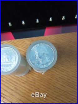 Roll of Uncirculated Washington 90% silver quarters 1964/D