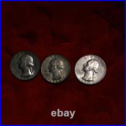 Roll of Washington Quarters 90% Silver 10 1930s 12 1940s 15 1950s, 3 early 1960s