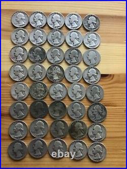 Roll of pre 1965 Silver Quarters $10 Face Value