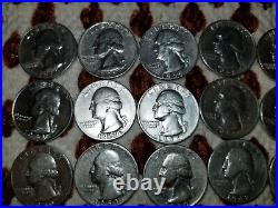 Roll silver quarter lot Of 40 No Duplicates 1934 to 1959 One 1963