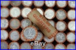 SEALED $10 FV 90% Silver Quarters Lot of 1x Roll Washington Barber Roll P D S