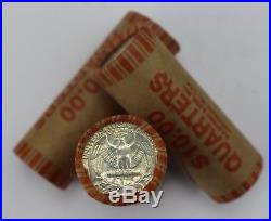 SEALED $10 FV 90% Silver Quarters Lot of 1x Roll Washington Barber Roll P D S