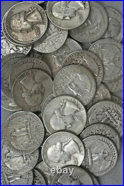 SILVER 1950's Washington Quarters Roll of 40 CL-078