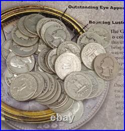 SILVER ROLL OF 40 COINS WASHINGTON QUARTERS Random Dates Mix Mints TP-6221