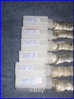SIX ORIGINAL ROLLS WASHINGTON SILVER QUARTERS. GEMS/BU (240 coins)