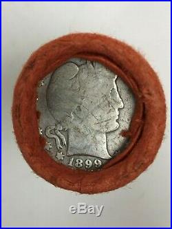 Shotgun Roll 40 BARBER QUARTERS -90 % Silver, Mixed dates and Condition