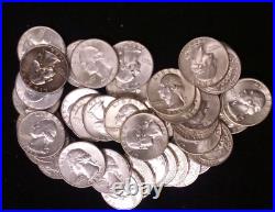 Silver 1964-p Washington Quarter Roll Tp-2775