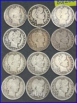 Silver Barber Quarter Roll Lot of 20 Coins 90% Silver Quarters Lot #BQ200