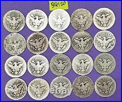 Silver Barber Quarters Lot of 20 Coins 90% Silver Barber Quarters #BQ120