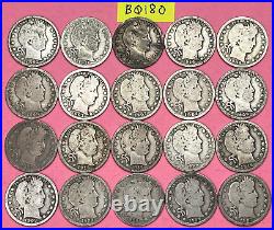 Silver Barber Quarters Lot of 20 SILVER Coins 90% Silver Quarters #BQ180