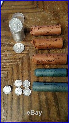 Silver Halves / Quarters & Dimes 90% 6 Rolls Free Shipping