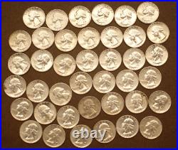 Silver Roll Of 1960 1964-d Mostly- Unc Washington Quarters Tp-1698