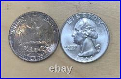 Silver Roll Of 1964 P Washington Quarters Au/bu