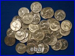 Silver Roll Of 1964 P Washington Quarters Au/bu Tp-2497