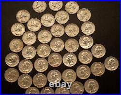 Silver Roll Of 1964-p Mostly- Unc Washington Quarters Tp-1687