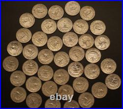 Silver Roll Of 1964-p Mostly- Unc Washington Quarters Tp-1687
