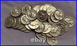 Silver Roll Of 40 Coins 1954 P Washington Quarters Tp-2991