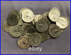 Silver Roll Of 40 Coins 1955 P Washington Quarters Tp-2992