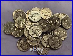 Silver Roll Of 40 Coins 1957 P Washington Quarters Tp-2993