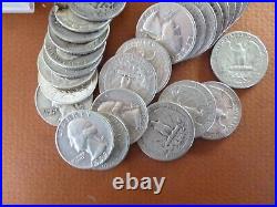 Silver Roll Of 40 Coins Washington Quarters