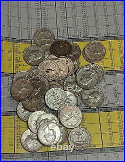 Silver Roll Of 40 Coins Washington Quarters Tp-5242