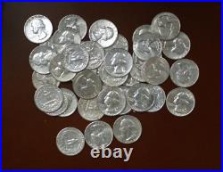 Silver Roll Of Au/bu 1963 P Washington Quarters Tp-2407