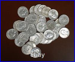 Silver Roll Of Au/bu 1964 P Washington Quarters Tp-2409