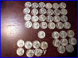 Silver Washing Quarters-one Roll-4o Coins-some Pq-p & D. 62/63/64