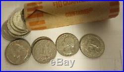 Silver Washington Quarter Roll 40 Coins Mixed Dates Mint Marks Conditions