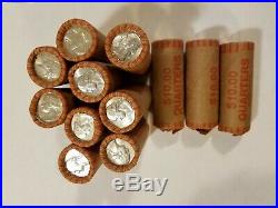 Silver Washington Quarters 1935-1964 12 Rolls of 40 $10 Face Value each roll