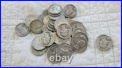 Silver Washington Quarters 20-Coin Half Roll all before 1965