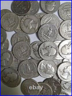 Silver Washington Quarters Full Roll 40 Coins 90% Silver